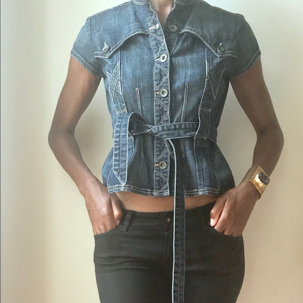 DKNY Denim Short Sleeve Jacket